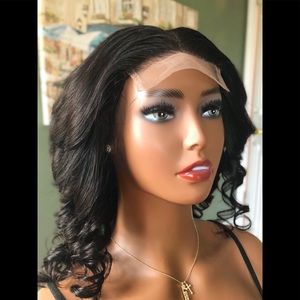 14 inch custom human hair wig with 4x4 closure